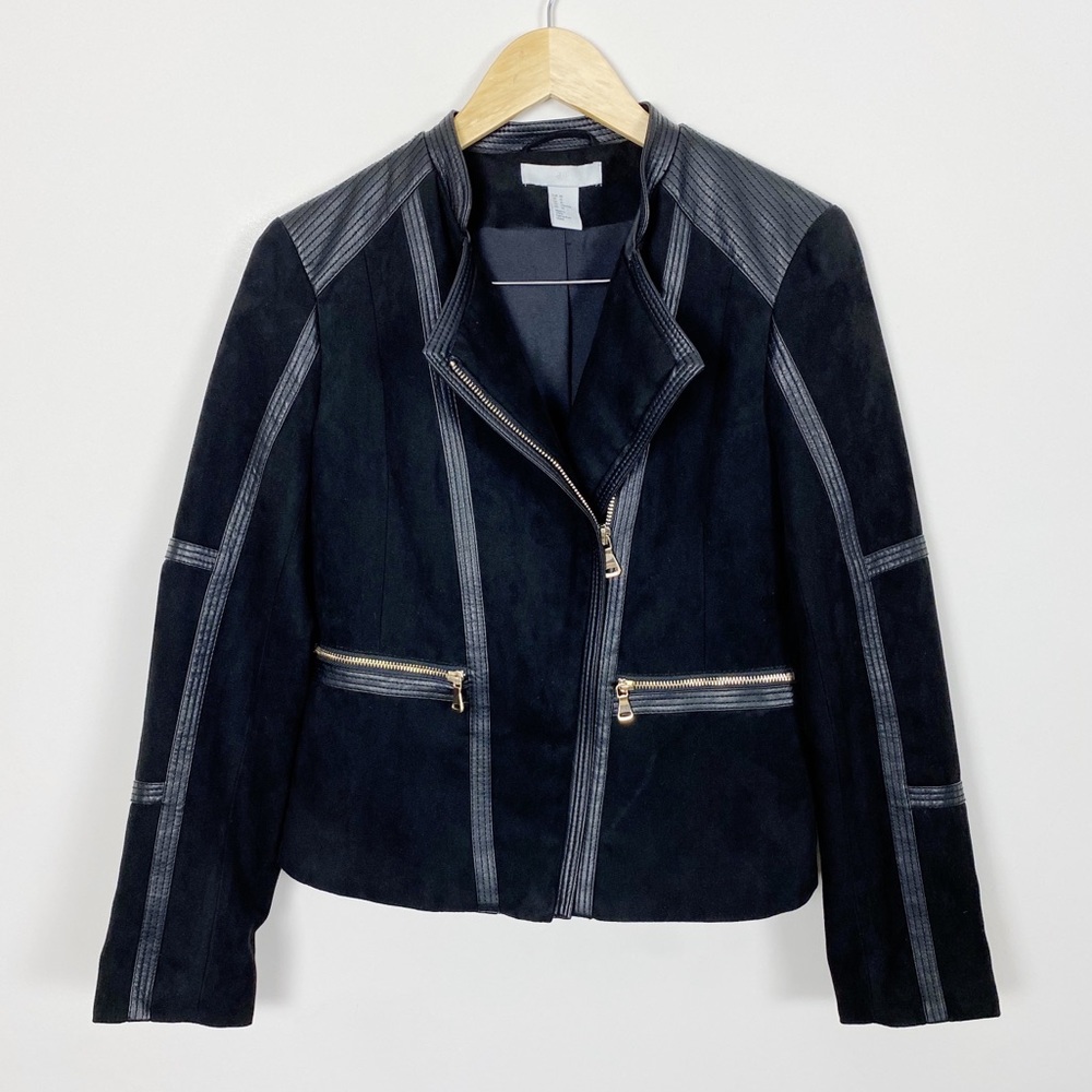 Women’s Black Suede Zip-Front Jacket